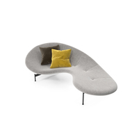 Eda Mame Curved Sofa Bench (Grey) PNG & PSD Images