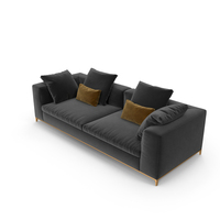 Michel Club Sofa (Black) PNG & PSD Images