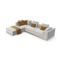 Michel Club Corner Sofa (White) PNG & PSD Images