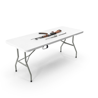 Disassembled AK-47 With A Magazine On The Table PNG & PSD Images