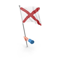 USA States Alabama Single Hand Hold Flag PNG & PSD Images