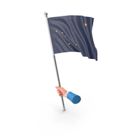 USA States Alaska Single Hand Hold Flag PNG & PSD Images