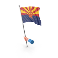 USA States Arizona Single Hand Hold Flag PNG & PSD Images