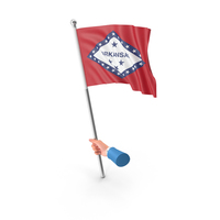 USA States Arkansas Single Hand Hold Flag PNG & PSD Images