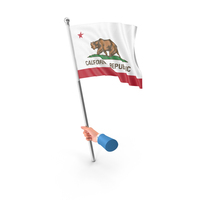 USA States California Single Hand Hold Flag PNG & PSD Images