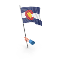 USA States Colorado Single Hand Hold Flag PNG & PSD Images