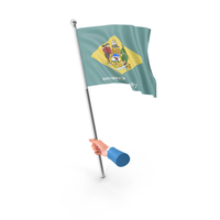 USA States Delaware Single Hand Hold Flag PNG & PSD Images