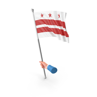 USA States District Of Columbia Single Hand Hold Flag PNG & PSD Images