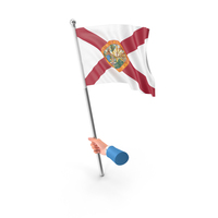 USA States Florida Single Hand Hold Flag PNG & PSD Images