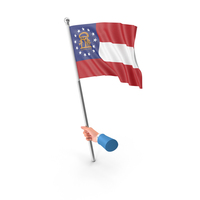 USA States Georgia Single Hand Hold Flag PNG & PSD Images