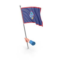 USA States Guam Single Hand Hold Flag PNG & PSD Images