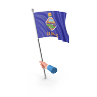 USA States Kansas Single Hand Hold Flag PNG & PSD Images