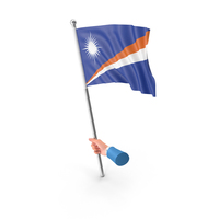 USA States Marshall Islands Single Hand Hold Flag PNG & PSD Images