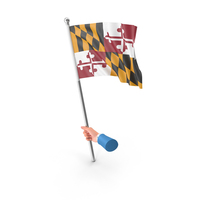 USA States Maryland Single Hand Hold Flag PNG & PSD Images