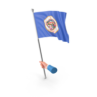 USA States Minnesota Single Hand Hold Flag PNG & PSD Images