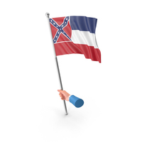 USA States Mississippi Single Hand Hold Flag PNG & PSD Images