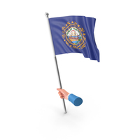 USA States New Hampshire Single Hand Hold Flag PNG & PSD Images