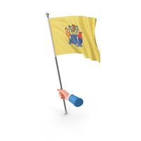 USA States New Jersey Single Hand Hold Flag PNG & PSD Images