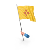 USA States New Mexico Single Hand Hold Flag PNG & PSD Images
