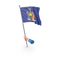 USA States New York Single Hand Hold Flag PNG & PSD Images