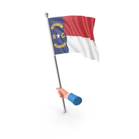 USA States North Carolina Single Hand Hold Flag PNG & PSD Images
