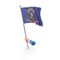 USA States North Dakota Single Hand Hold Flag PNG & PSD Images