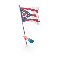 USA States Ohio Single Hand Hold Flag PNG & PSD Images