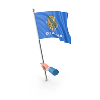 USA States Oklahoma Single Hand Hold Flag PNG & PSD Images