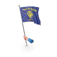 USA States Oregon Single Hand Hold Flag PNG & PSD Images