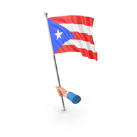 USA States Puerto Rico Single Hand Hold Flag PNG & PSD Images