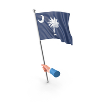 USA States South Carolina Single Hand Hold Flag PNG & PSD Images