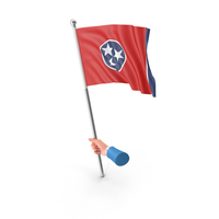 USA States Tennessee Single Hand Hold Flag PNG & PSD Images