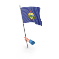 USA States Vermont Single Hand Hold Flag PNG & PSD Images