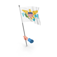 USA States Virgin Islands Single Hand Hold Flag PNG & PSD Images