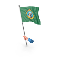 USA States Washington Single Hand Hold Flag PNG & PSD Images