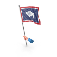 USA States Wyoming Single Hand Hold Flag PNG & PSD Images