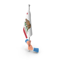USA States California Two Hand Hold Flag PNG & PSD Images