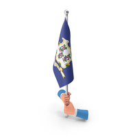 USA States Connecticut Two Hand Hold Flag PNG & PSD Images