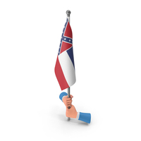 USA States Mississippi Two Hand Hold Flag PNG & PSD Images