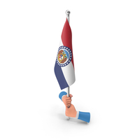USA States Missouri Two Hand Hold Flag PNG & PSD Images