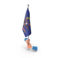 USA States North Dakota Two Hand Hold Flag PNG & PSD Images