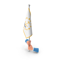 USA States Rhode Island Two Hand Hold Flag PNG & PSD Images