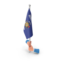 USA States Wisconsin Two Hand Hold Flag PNG & PSD Images