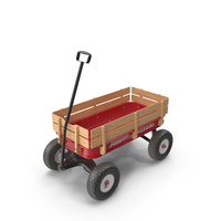 Radio Flyer Wagon With Wooden Stake Sides PNG & PSD Images