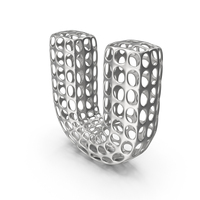 Abstract Silver Letter U PNG & PSD Images