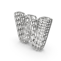 Abstract Silver Letter W PNG & PSD Images