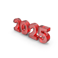 New Year 2025 Glass Toon PNG & PSD Images