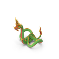 King Naga Dragon Green Curled PNG & PSD Images