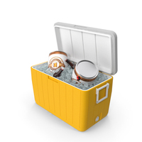 Portable Cooler With Beer Kegs And Ice PNG & PSD Images