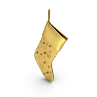 Christmas Sock Gold PNG & PSD Images